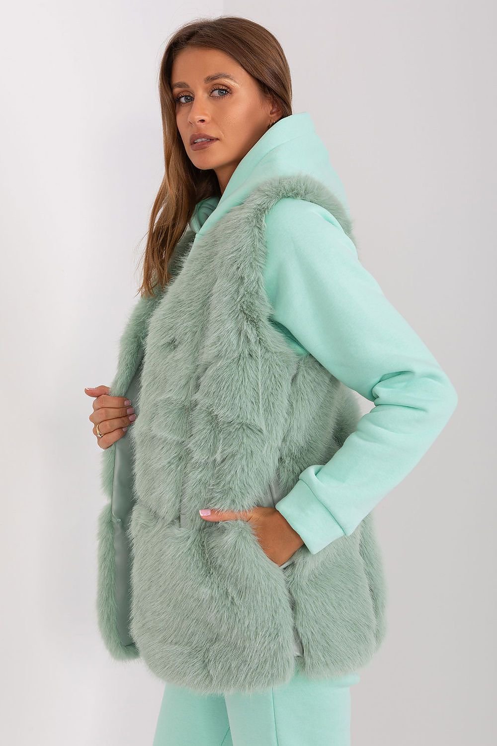 Fur gilet vest