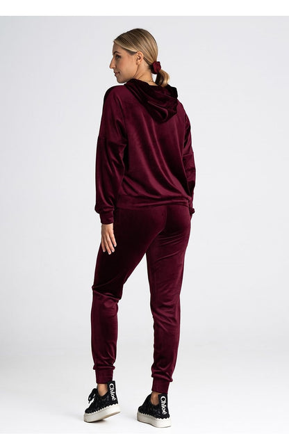 Velour sweatshirt with hood