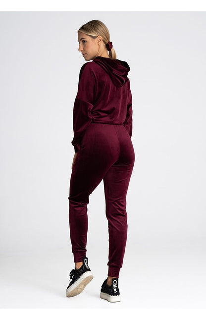 Velour sweatshirt with hood