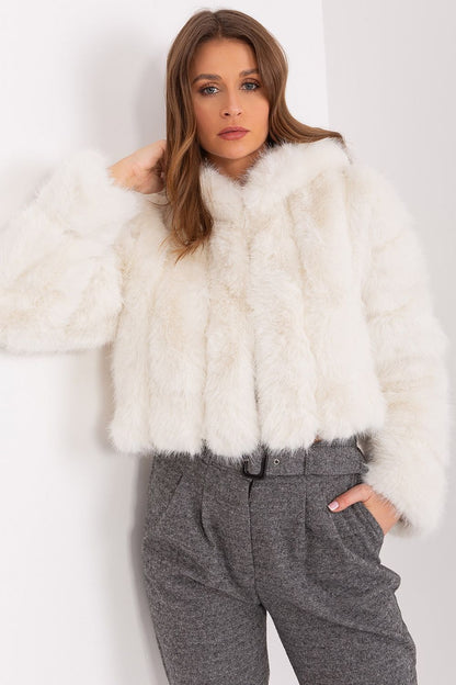 Hooded fur jacket