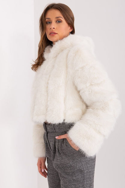 Hooded fur jacket