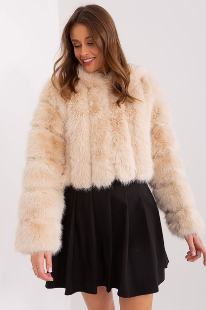 Hooded fur jacket