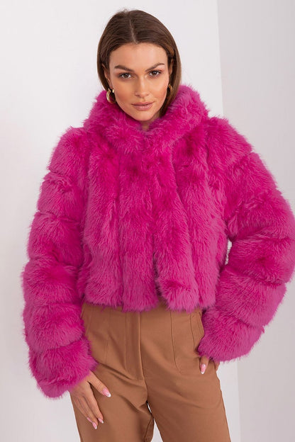 Hooded fur jacket