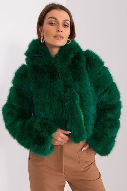 Hooded fur jacket