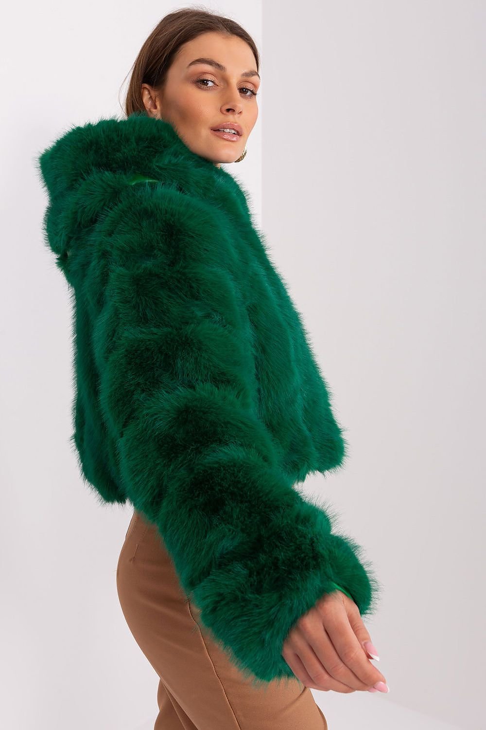 Hooded fur jacket