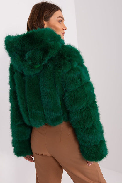 Hooded fur jacket