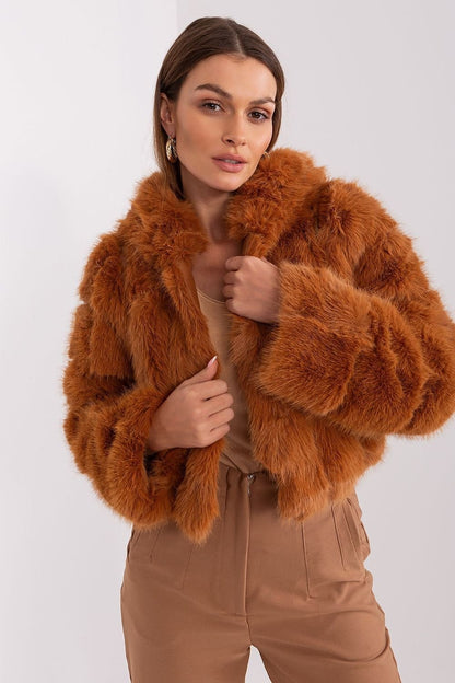 Hooded fur jacket