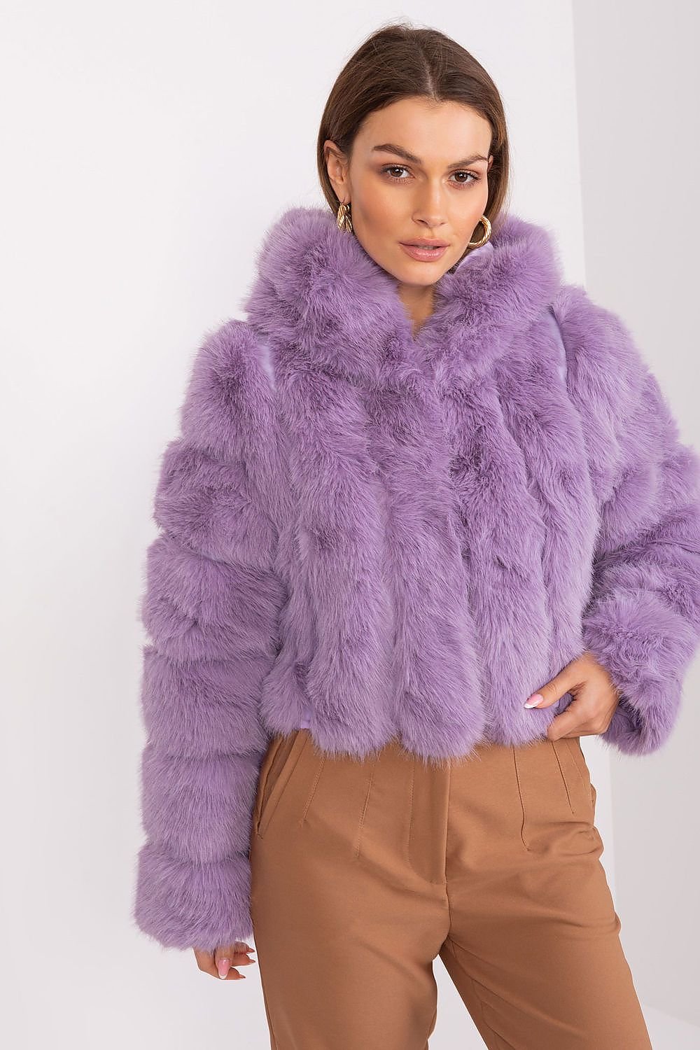 Hooded fur jacket