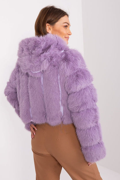 Hooded fur jacket