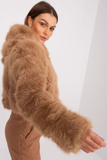 Hooded fur jacket