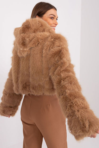 Hooded fur jacket