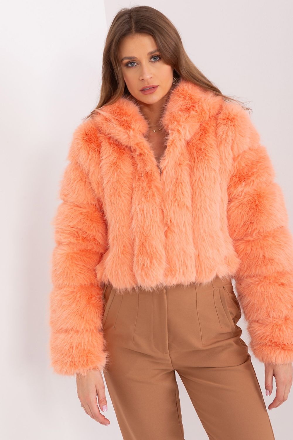 Hooded fur jacket