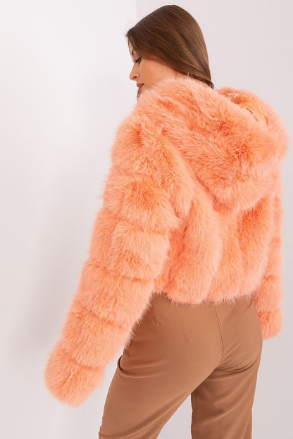 Hooded fur jacket