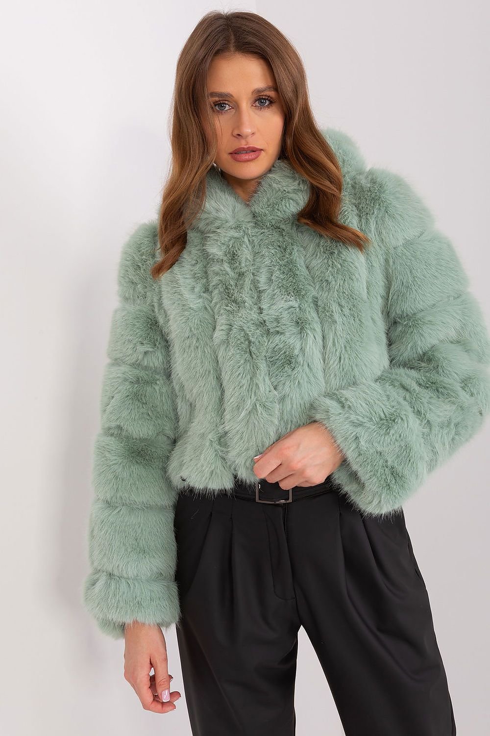 Hooded fur jacket