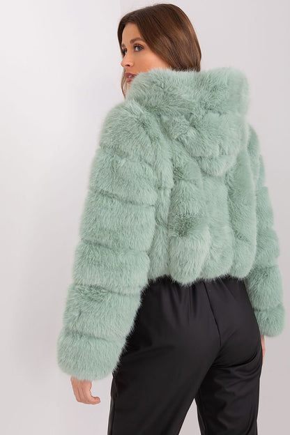 Hooded fur jacket