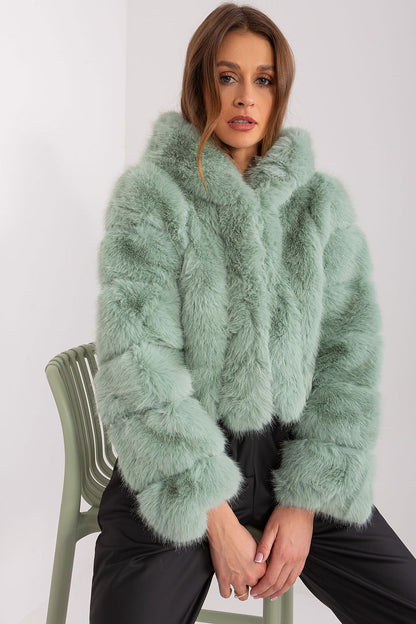 Hooded fur jacket