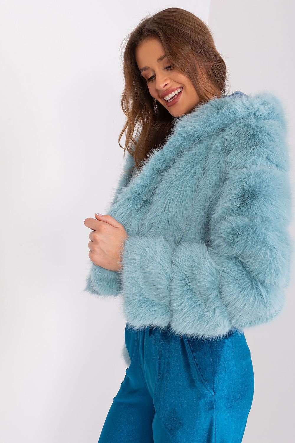 Hooded fur jacket