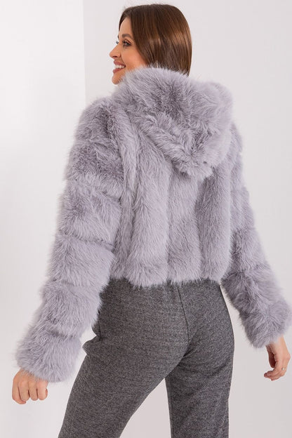 Hooded fur jacket