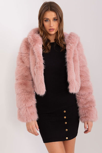 Hooded fur jacket