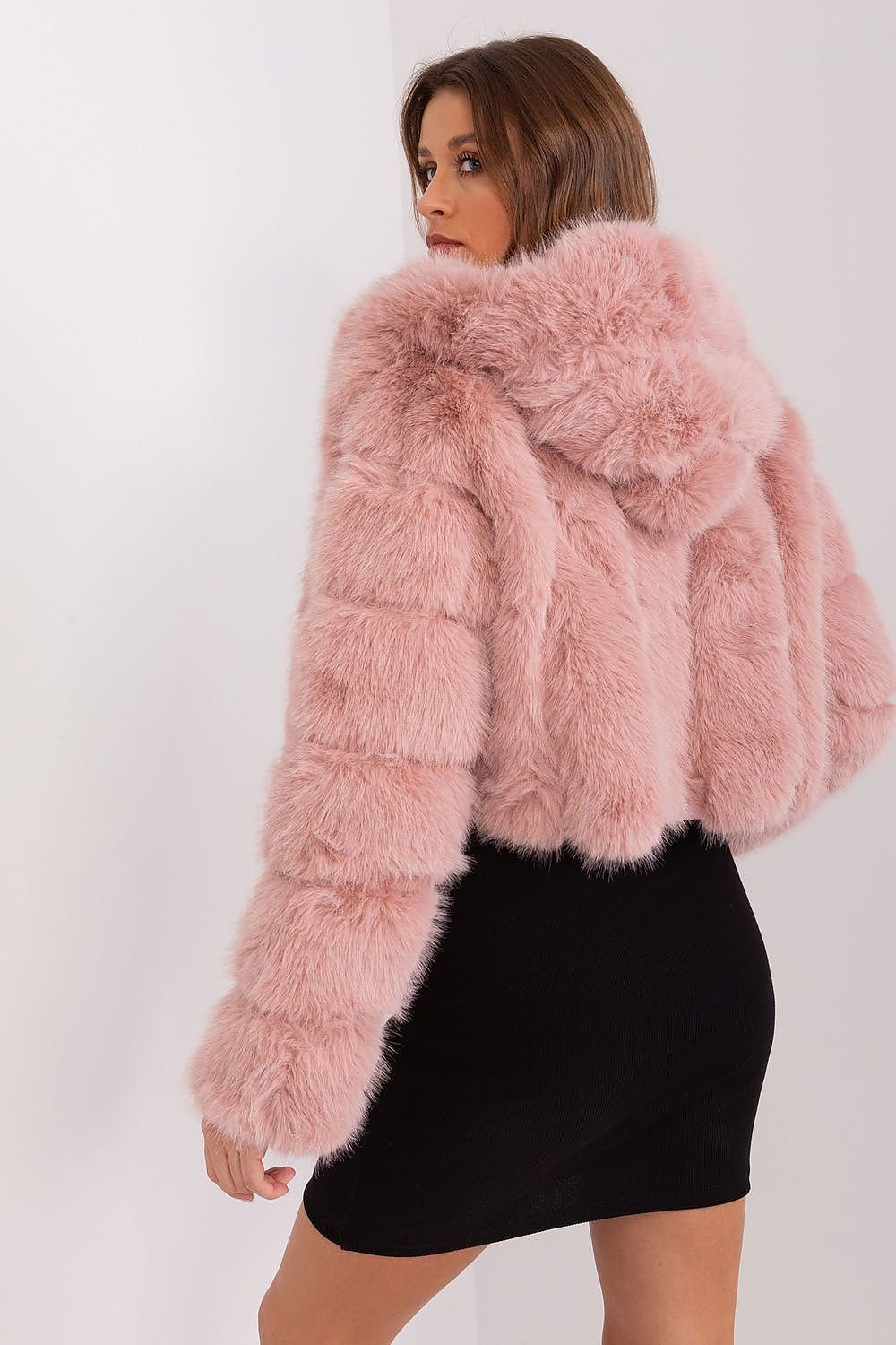 Hooded fur jacket