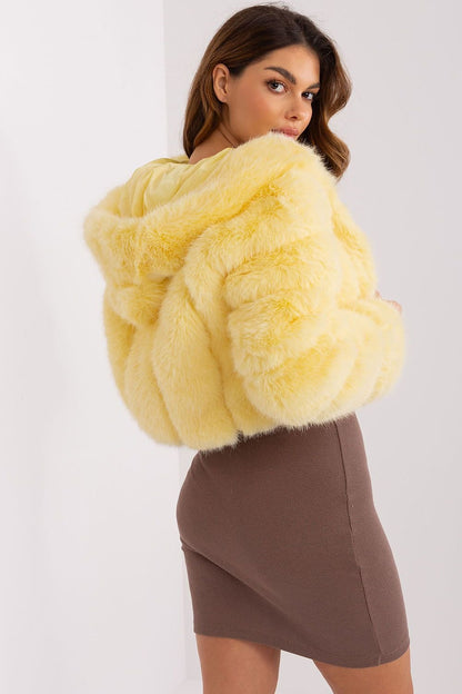 Hooded fur jacket