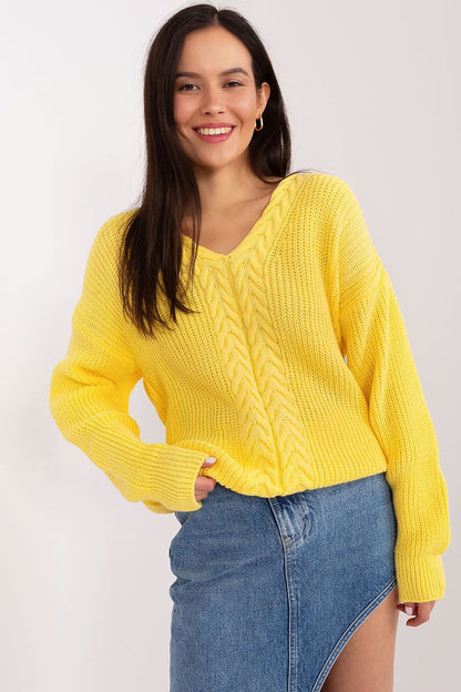 V-neck jumper yellow