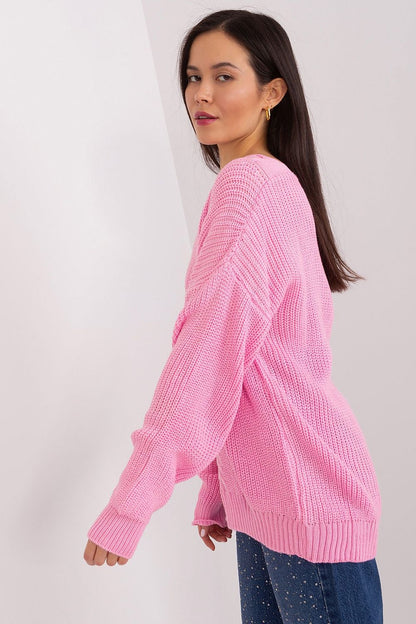 V-neck jumper pink