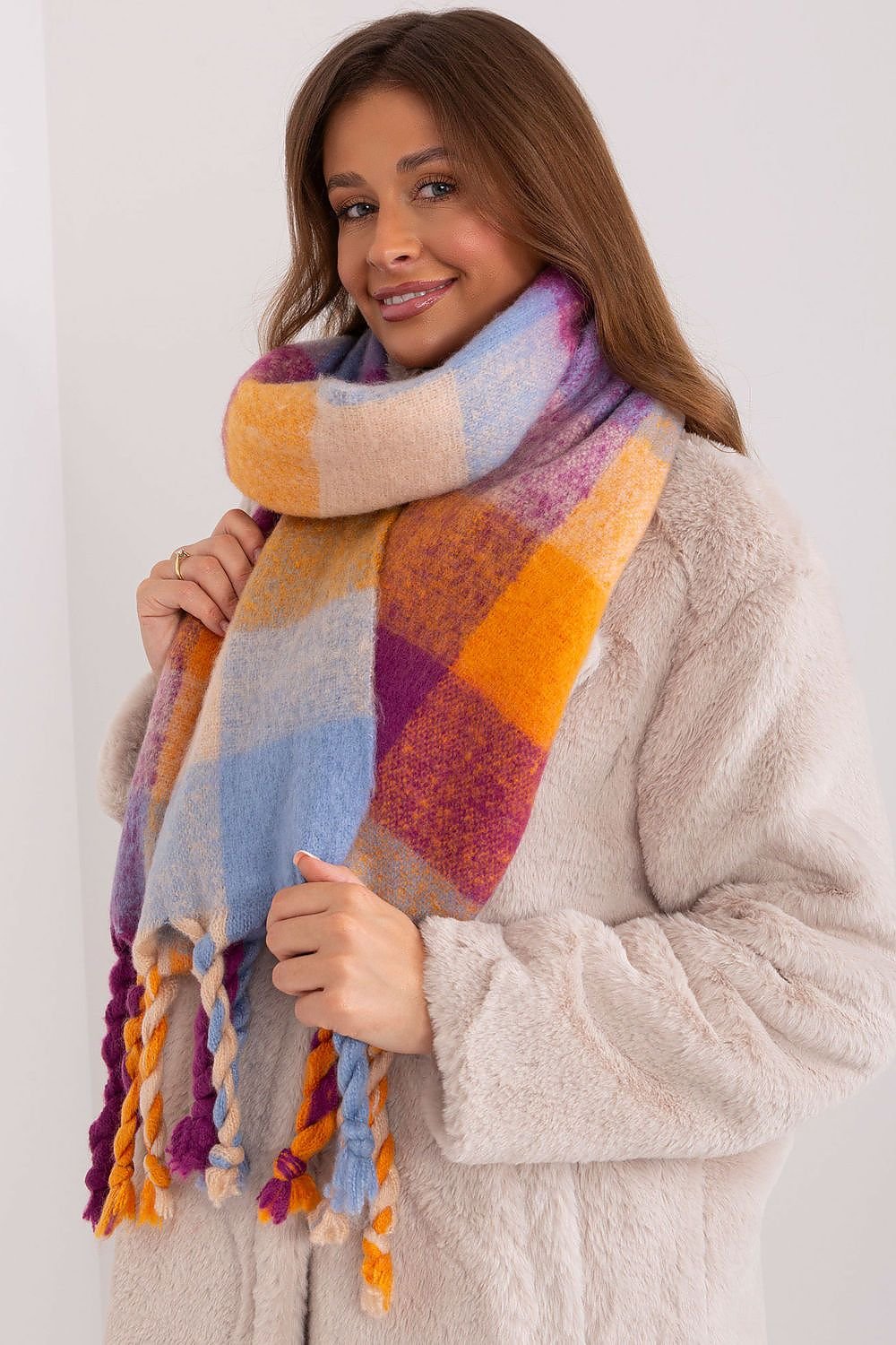 Multicolor plaid scarf