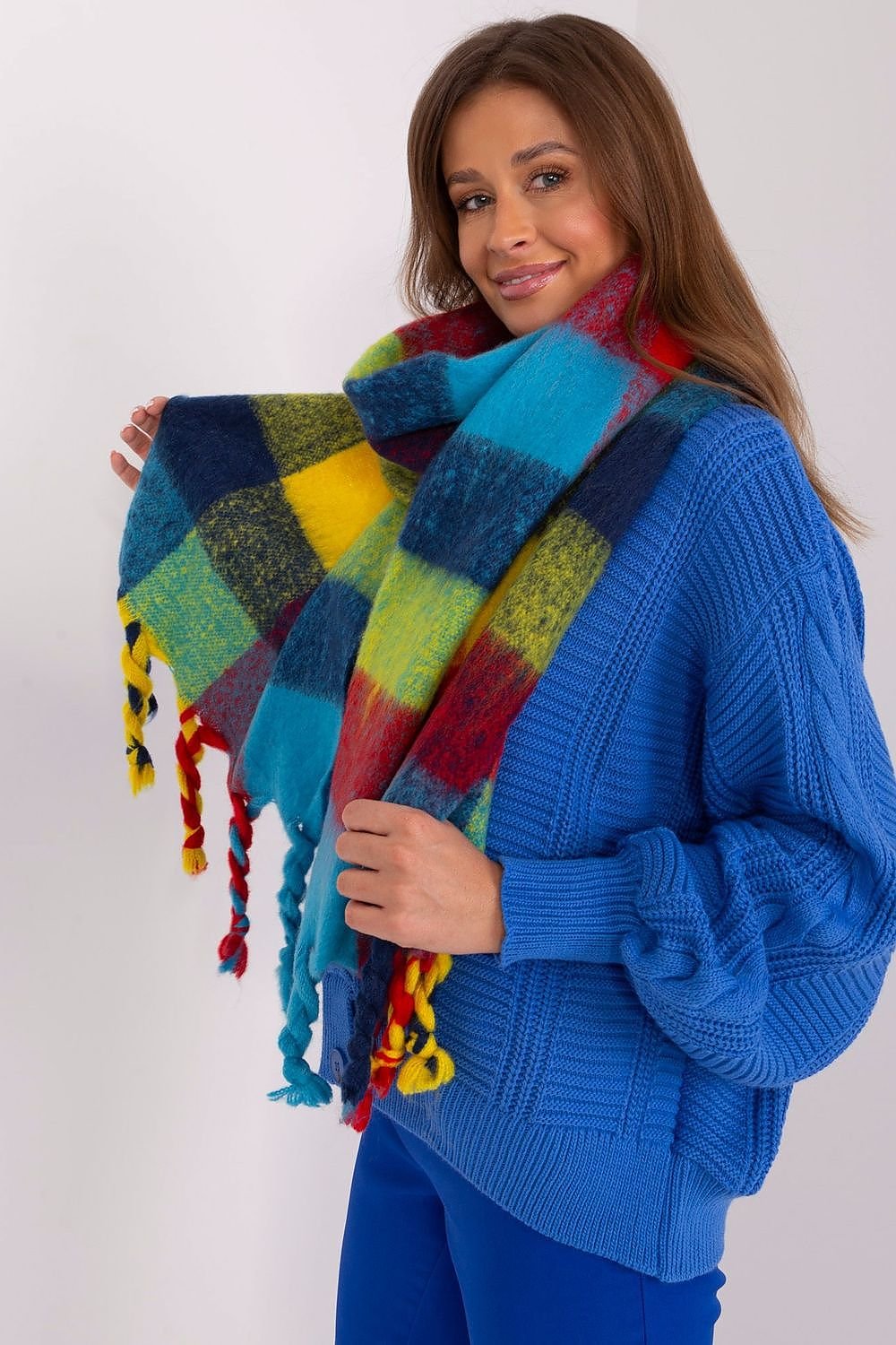 Multicolor plaid scarf