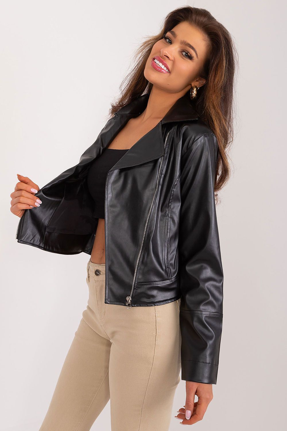 Eco-leather biker jacket