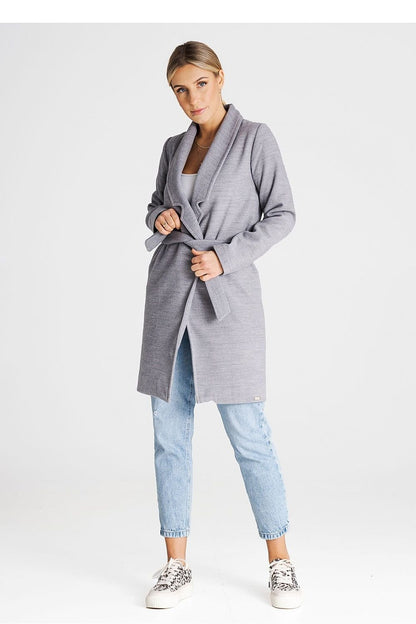 Tie belt coat