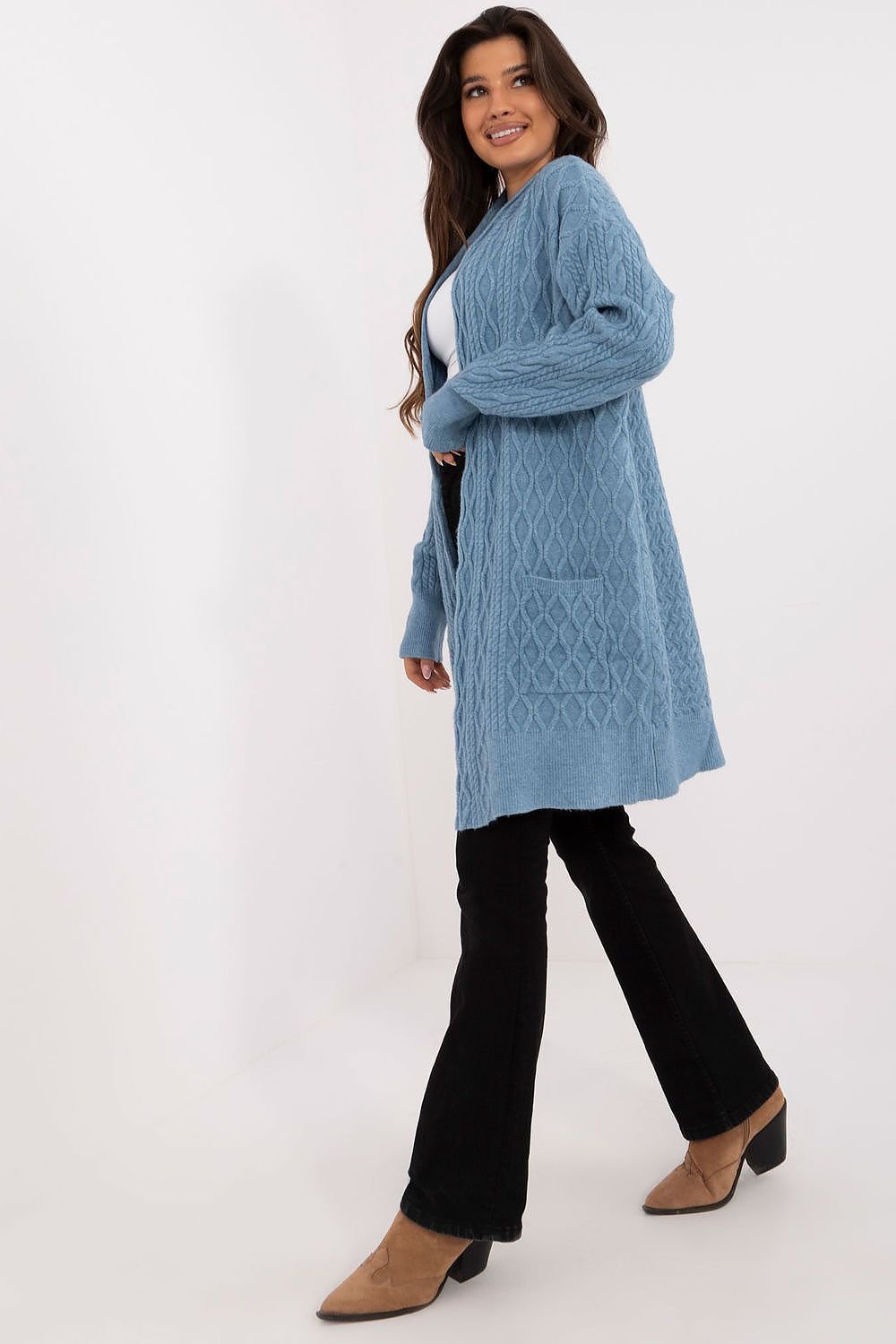 Textured cardigan long