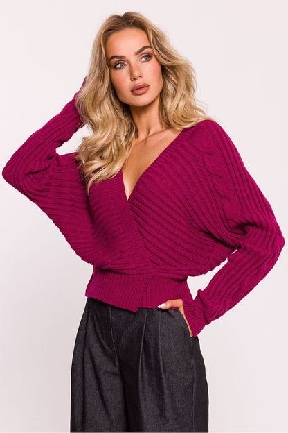 Ribbed yarn sweater