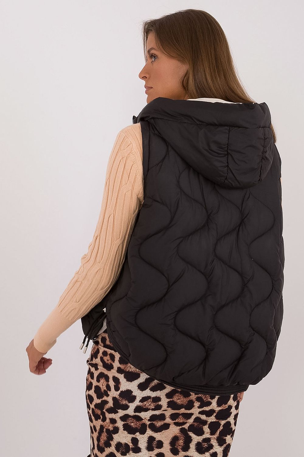 Quilted gilet vest black