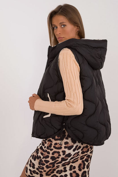 Quilted gilet vest black