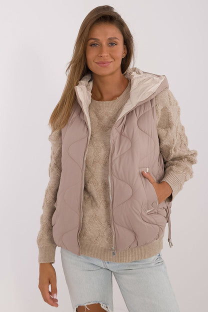 Quilted gilet vest nude