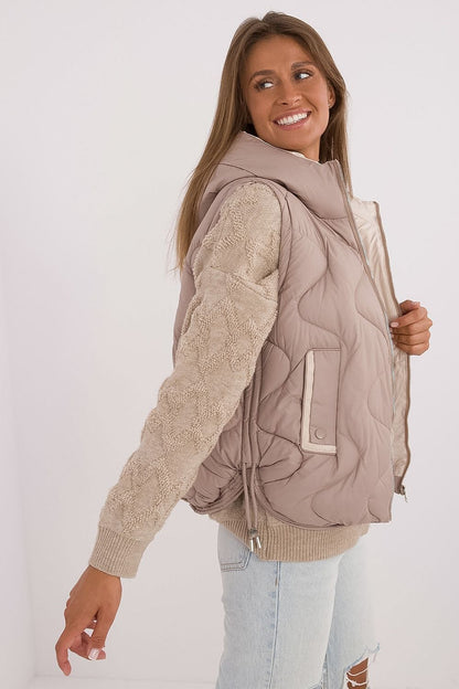 Quilted gilet vest nude