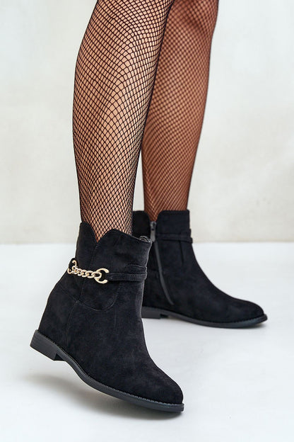 Suede chain boots