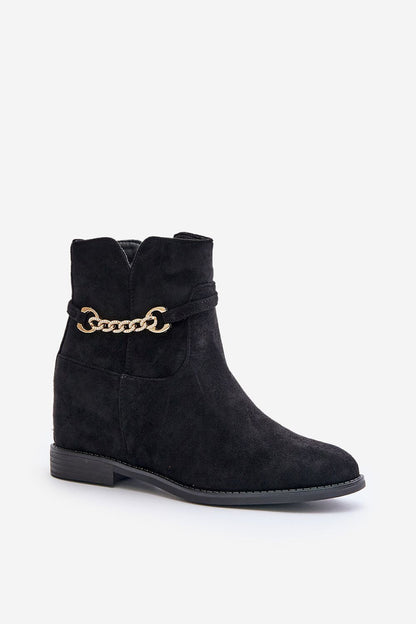 Suede chain boots