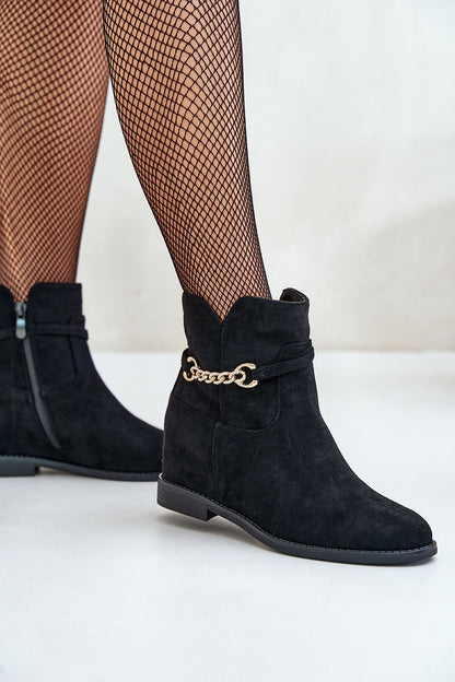 Suede chain boots