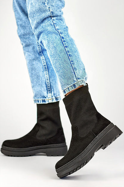 Suede sock boots