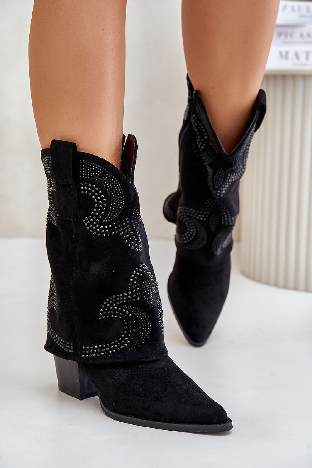 Studded cowgirl boots