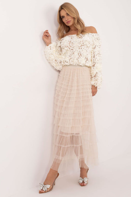 Tulle ruffled skirt