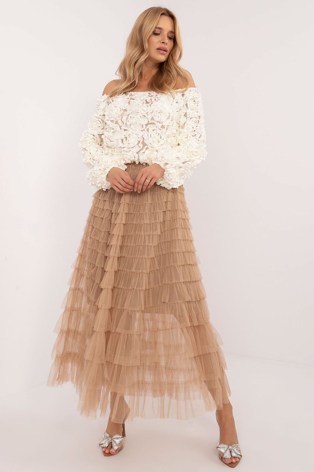 Tulle ruffled skirt