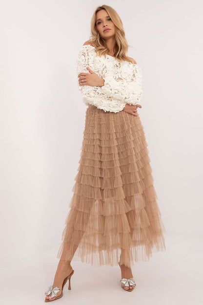 Tulle ruffled skirt