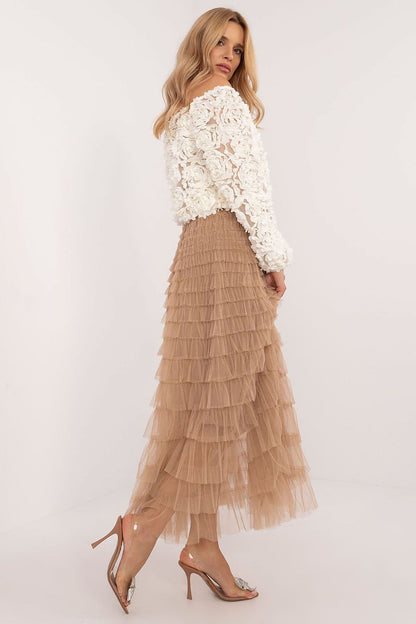 Tulle ruffled skirt