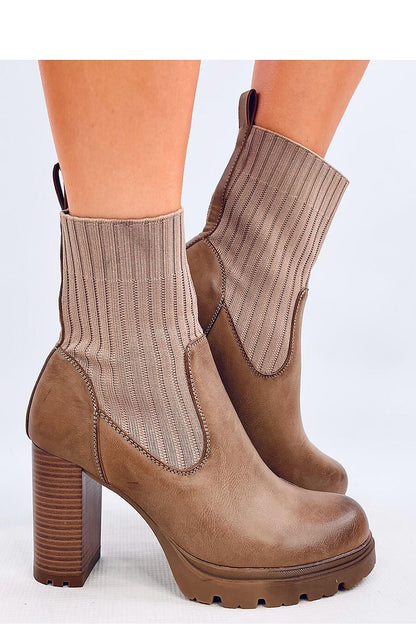 Combi sock heel boots brown