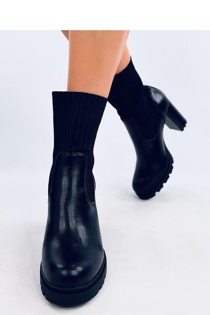 Combi sock heel boots black