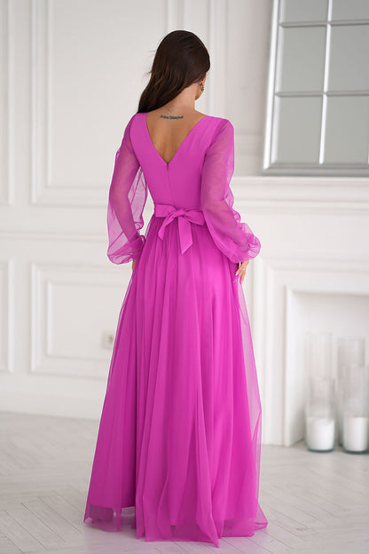 Flowy long slit dress