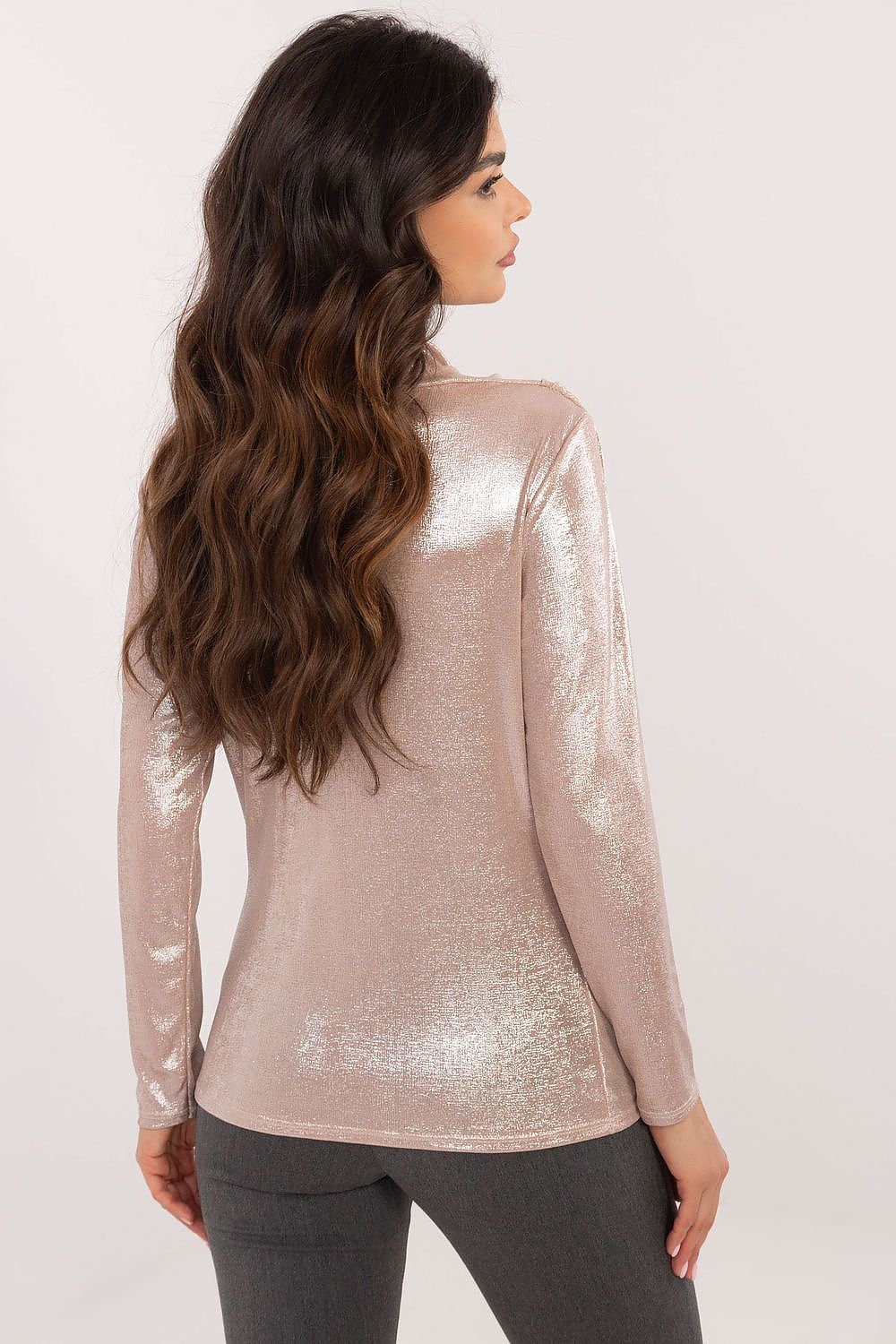 Metallic festive top